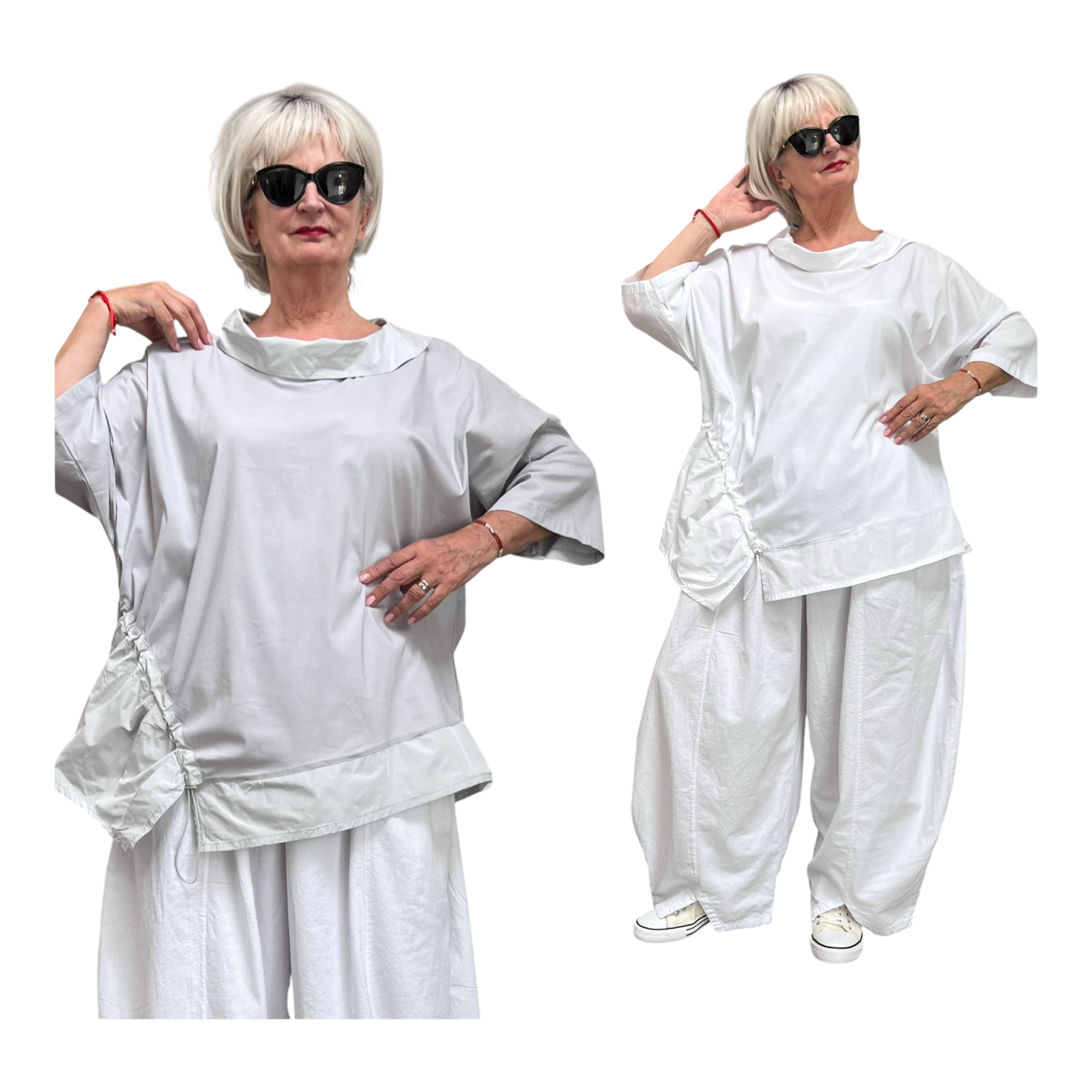 SINNE design.. A- lijn viscose tuniek met taft/stretch/in meerdere kleuren