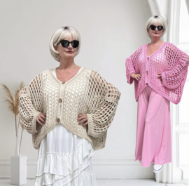 ITALIA MODA  oversized  katoen gebreide vest /in meerdere kleuren