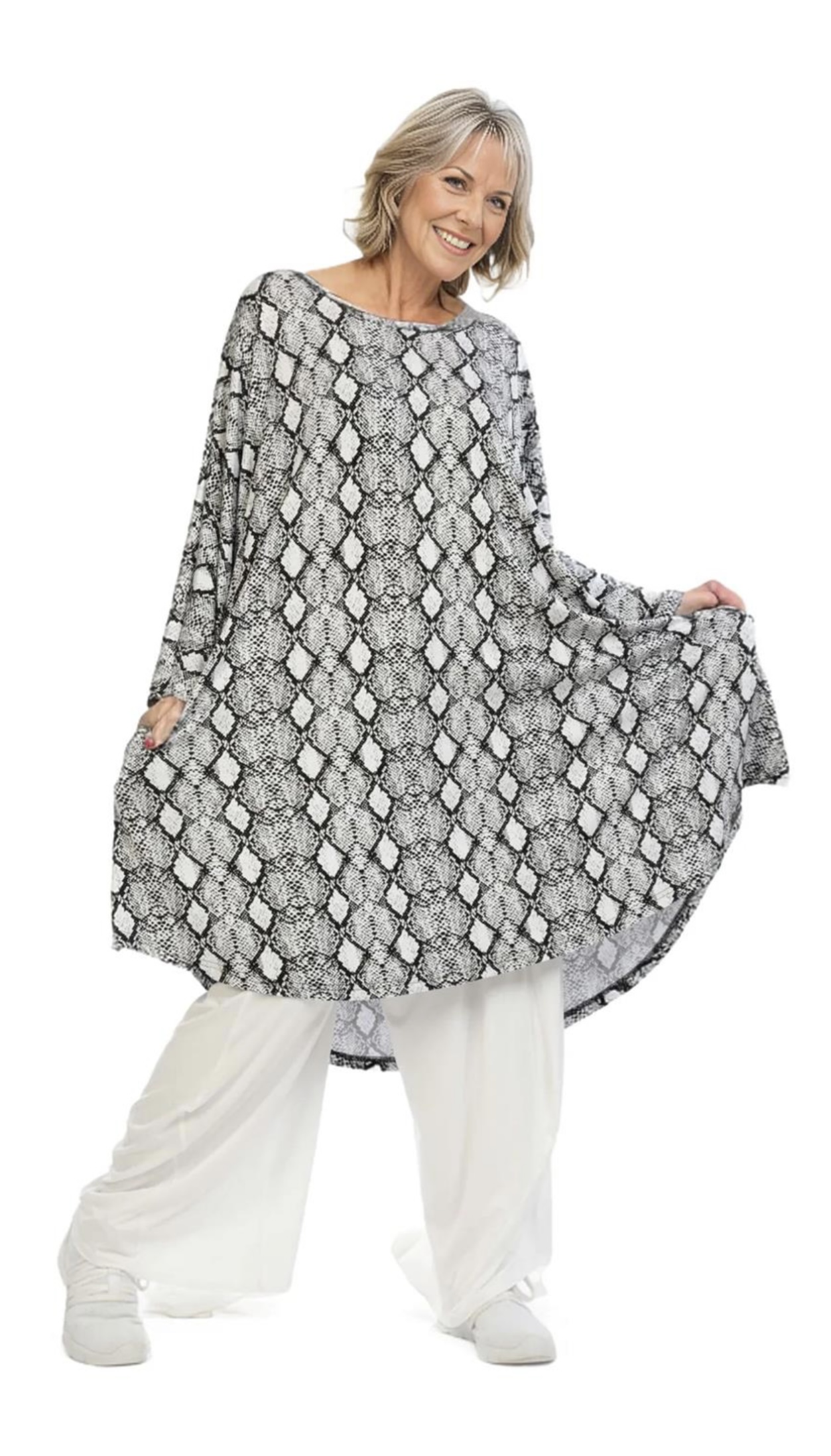AKH oversized viscose A-lijn tuniek/jurk /apart/stretch
