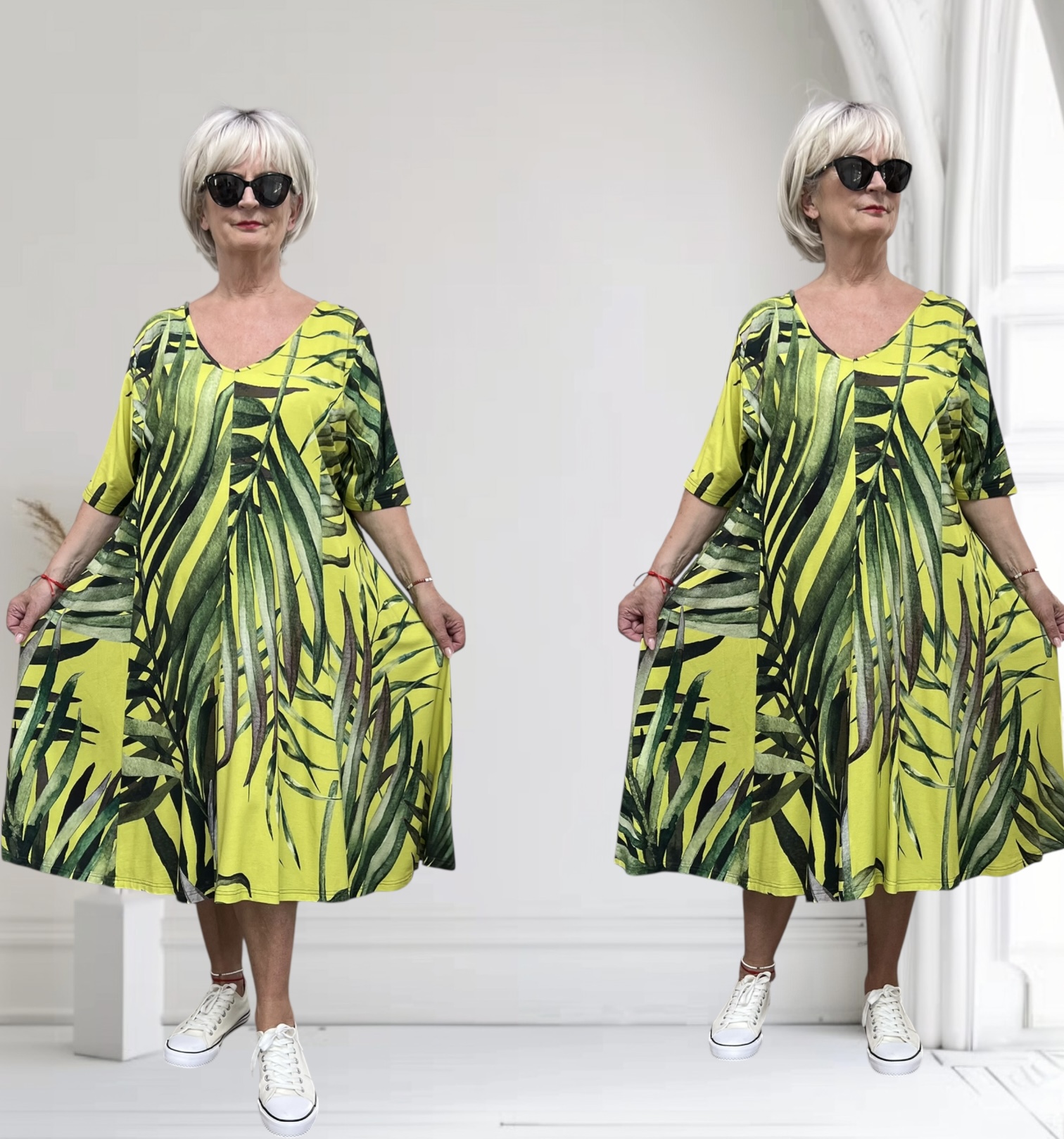 Ophilia viscose A-lijn jurk  stretch