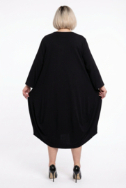 New Jersey viscose ballon jurk stretch zwart/wit