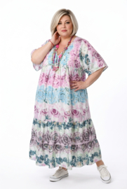 UNIDIVA viscose/zijde A-lijn zomer jurk apart