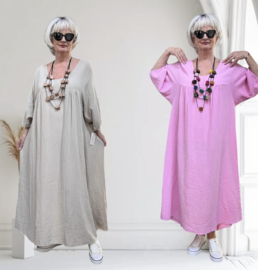 ITALIA MODA oversized katoen mousseline A-lijn jurk /in meerdere kleuren