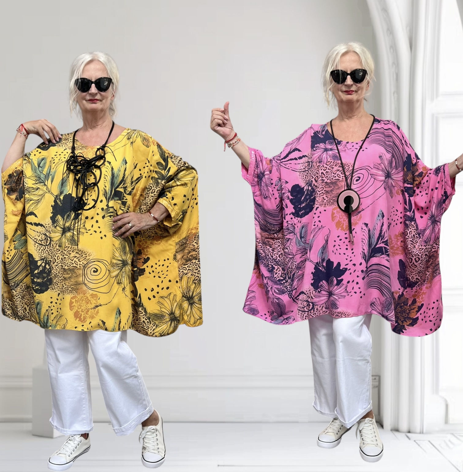 SEVENstyle viscose tuniek/poncho/niet doorschijnend/in meerdere kleuren
