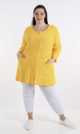 AKH gebreide oversized A-lijn katoen vest/blazer apart stretch