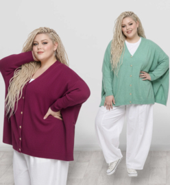 ITALIA oversized viscose mix gebreide vest/top/in meerdere kleuren