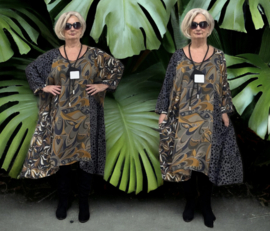 Joulie Collection oversized viscose A-lijn jurk met zakken apart  (extra groot)