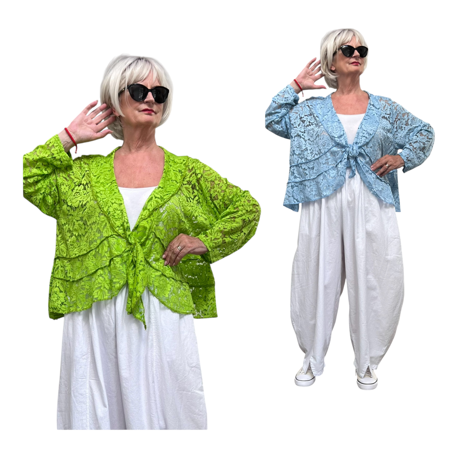 ITALIA  oversized kanten korte vest  stretch/in meerdere kleuren