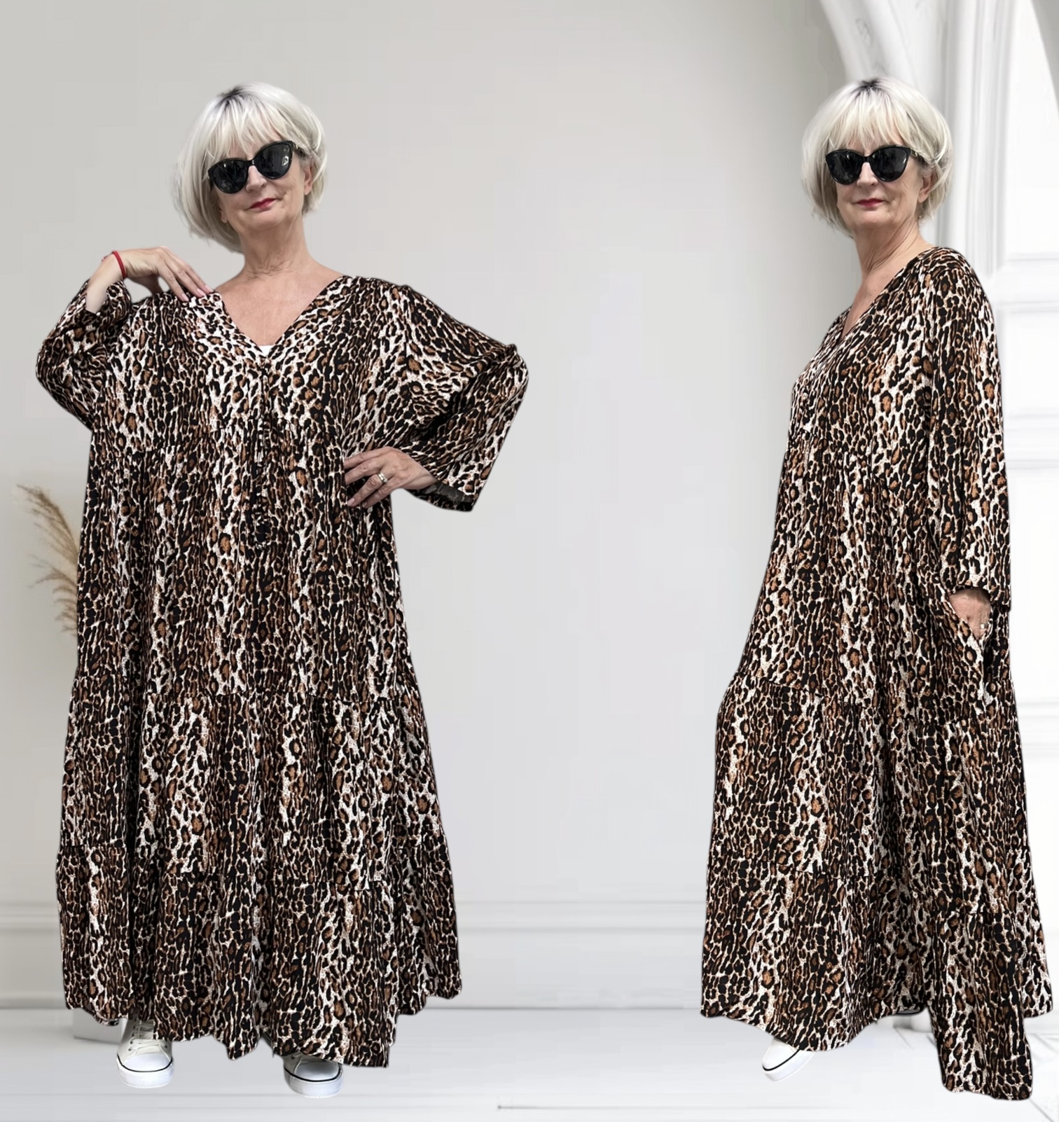 Vincenzo Allocca oversized viscose A-lijn jurk/tuniek apart