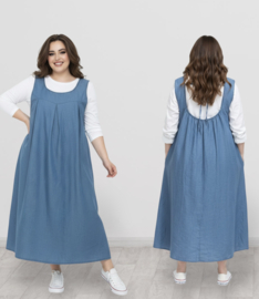 ITALIA MODA oversized tencel A-lijn jurk + katoen top