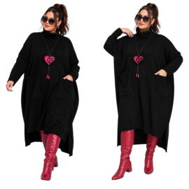 AKH oversized gebreide tuniek/jurk  apart stretch
