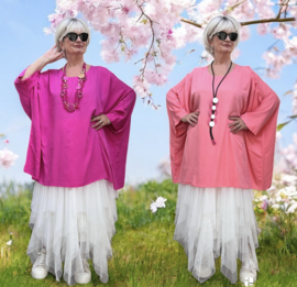 ITALIA de modieuze kleuring oversized viscose top/tuniek/niet doorschijnend /in meerdere kleuren