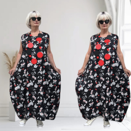 AKH oversized viscose jurk met zakken apart