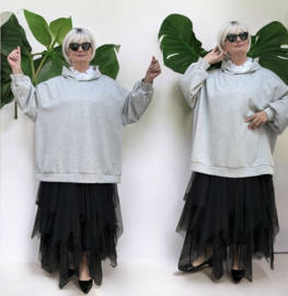 Sissi jersey viscose tuniek met capuchon stretch apart