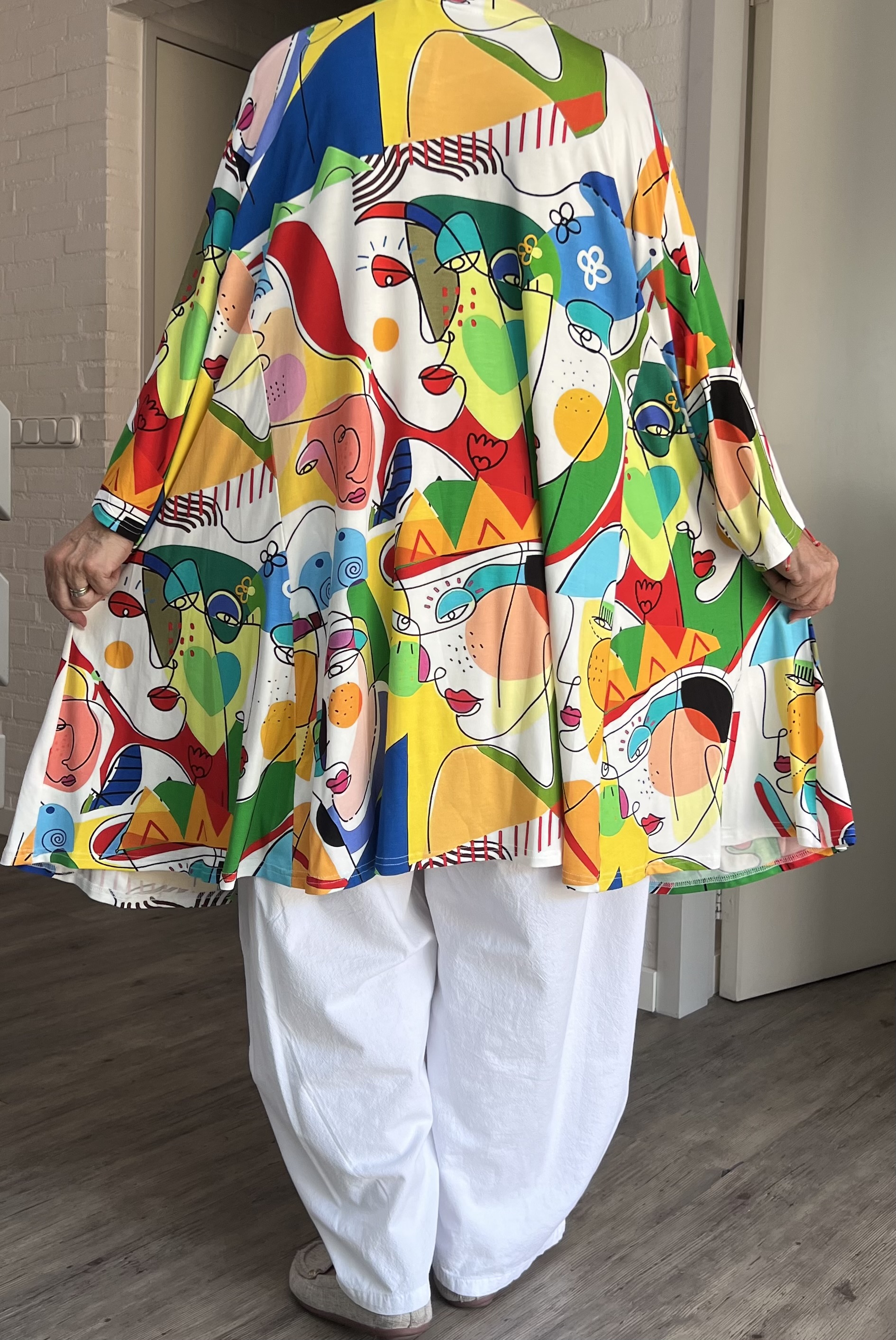 New Jersey oversized viscose A-lijn jurk/tuniek /extra wijd/ stretch