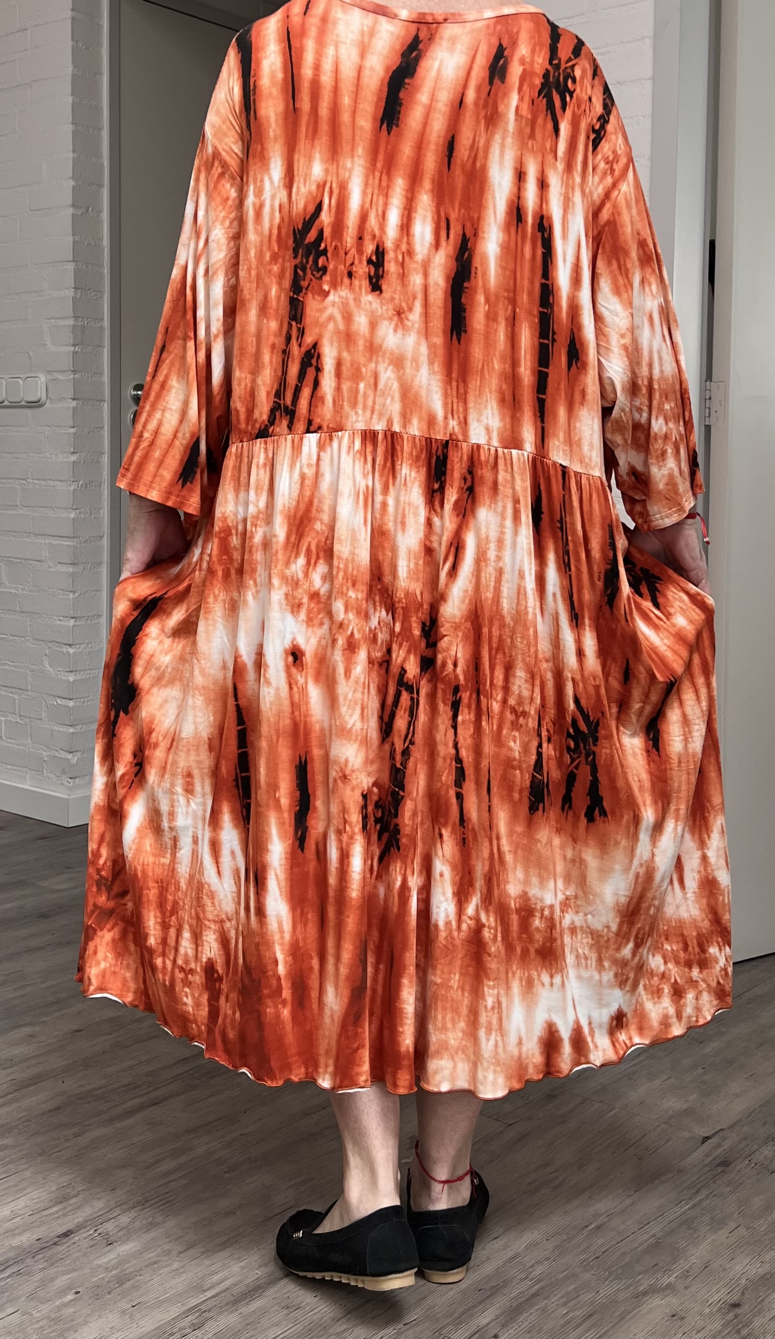 AKH jersey viscose oversized A-lijn jurk stretch