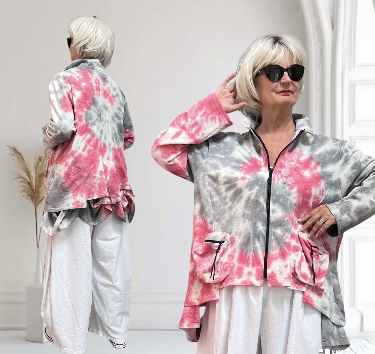 Zedd Plus de modieuze kleuring viscose A-lijn blazer/vest stretch