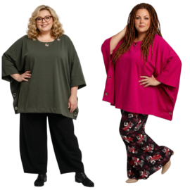 ITALIA MODA  oversized winter katoen tuniek/ poncho stretch /in meerdere kleuren