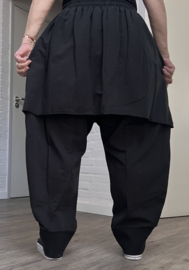 Vincenzo Allocca katoen harem broek/rok apart stretch zwart