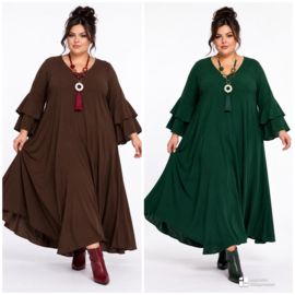 Itala   viscose crepe A-lijn jurk stretch /in meerdere kleuren