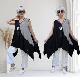 Vincenzo Allocca oversized katoen A-lijn tuniek apart/stretch /zwart/wit