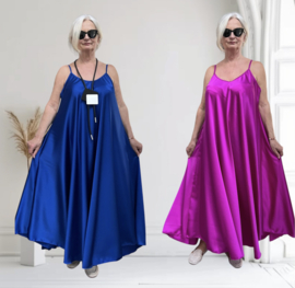 ITALIA MODA oversized satijnen look A-lijn jurk  /in meerdere kleuren