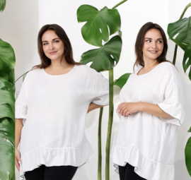 KEKOO design oversized viscose A-lijn top/tuniek wit/zwart