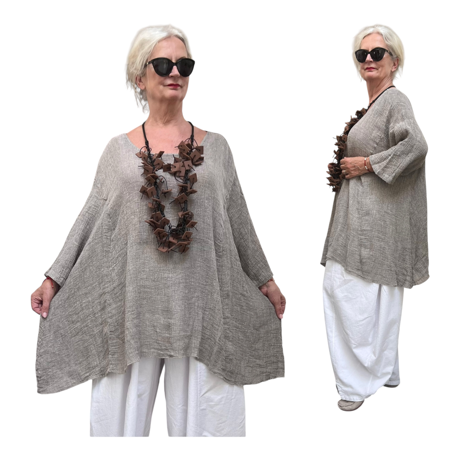 Moonshine oversized linnen top/tuniek apart