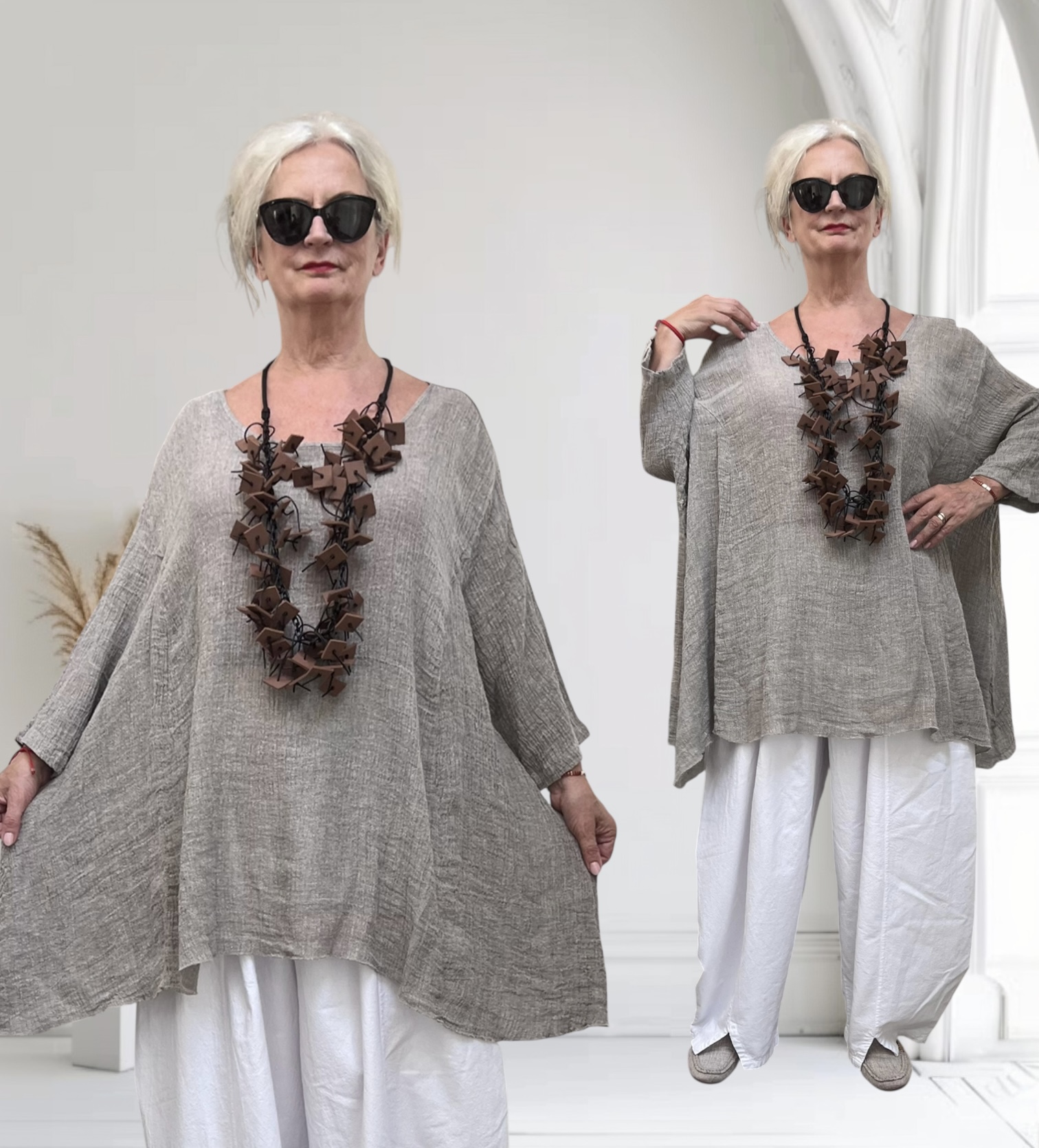 Moonshine oversized linnen top/tuniek apart