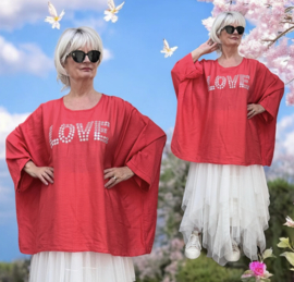 ITALIA oversized viscose top/tuniek/in meerdere kleuren
