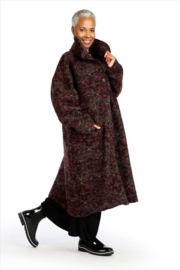 AKH oversized lange wollen winterjas/mantel  gevoerd