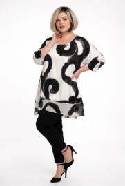 Vincenzo Allocca oversized A-lijn jurk apart stretch /wit/zwart