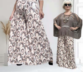 ITALY Mode jersey viscose  wijde broek apart /zeer rekbaar