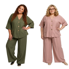 ITALIA MODA chique viscose setje blazer + broek apart /in meerdere kleuren