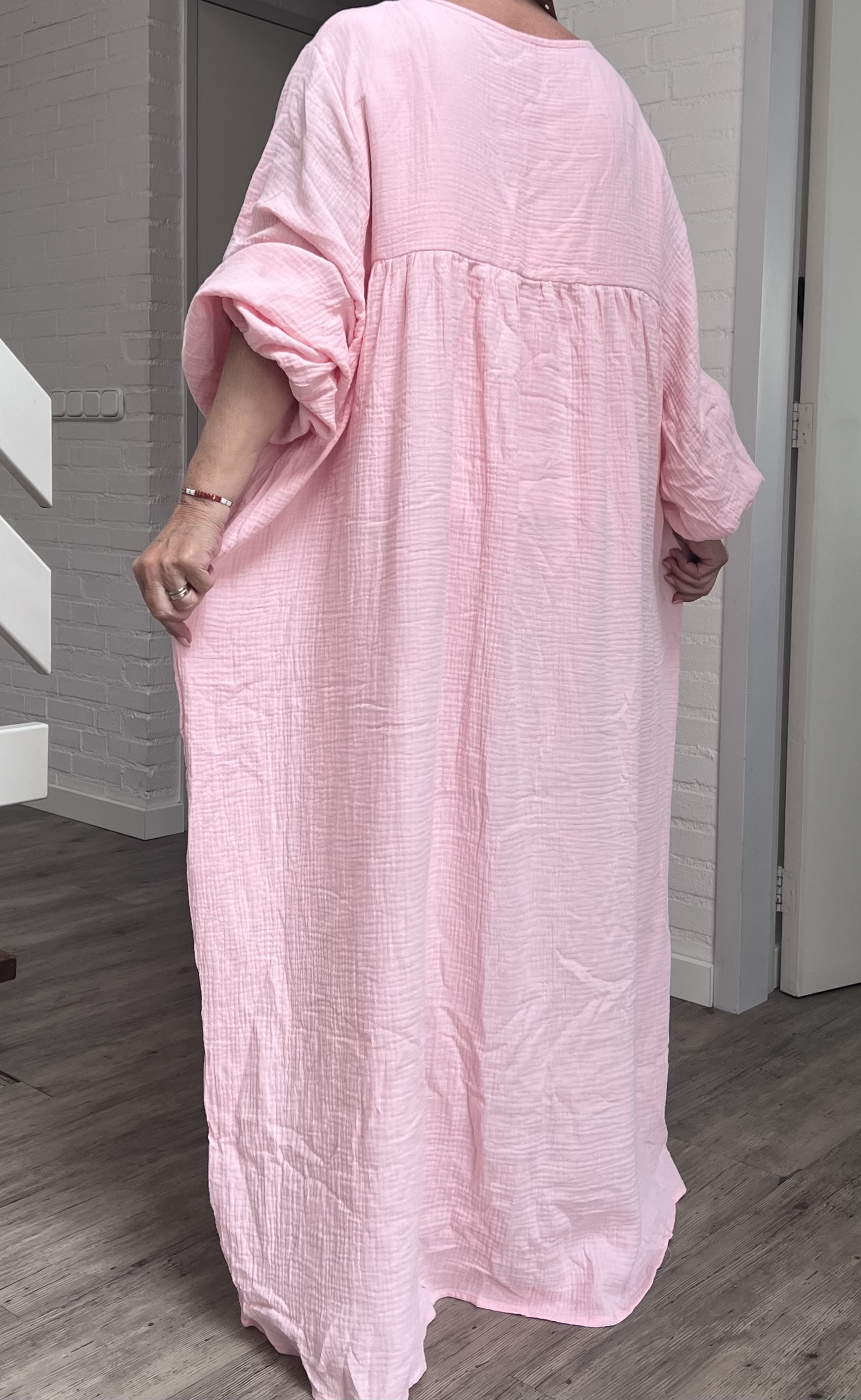ITALIA MODA oversized katoen mousseline A-lijn jurk