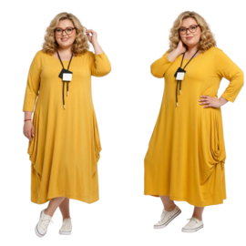 New Jersey viscose ballon jurk stretch