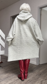 AKH oversized asymmetrisch wollen winterjas/mantel  gevoerd