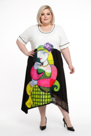 CN-G viscose A-lijn jurk met zakken stretch