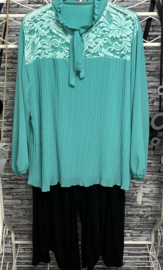 ITALIA oversized geplisseerde blouse met KANT /gevoerd  /in meerdere kleuren