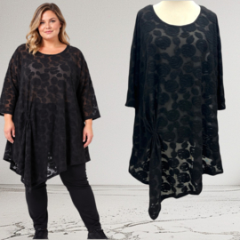 Vincenzo Allocca oversized elegante A-lijn tuniek  apart/stretch zwart