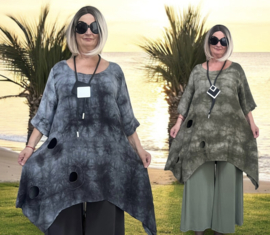 D`celli de modieuze kleuring linnen tuniek //in meerdere kleuren