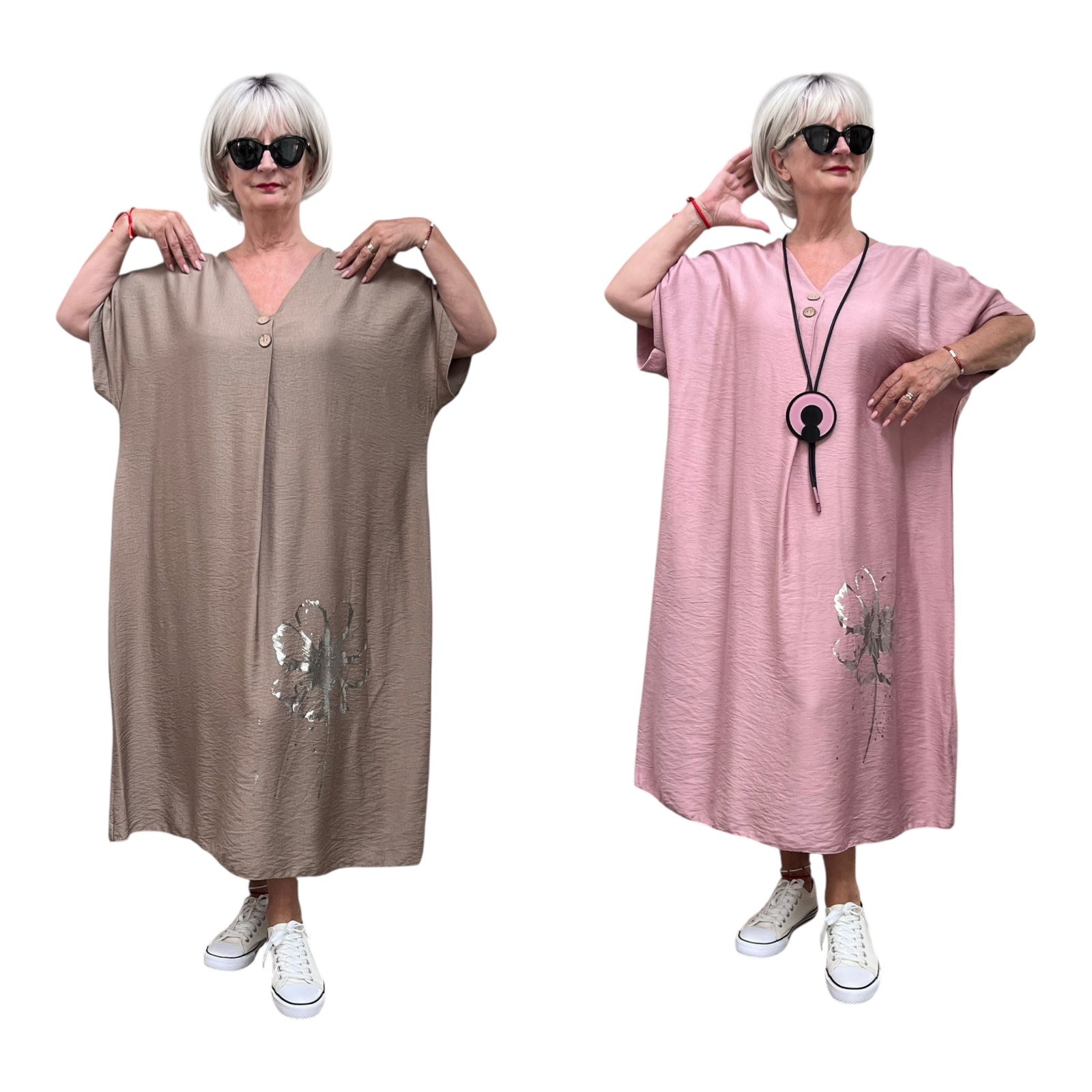 ITALIA oversized viscose zomer jurk/in meerdere kleuren