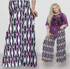 ITALY Mode jersey viscose  wijde broek apart /zeer rekbaar