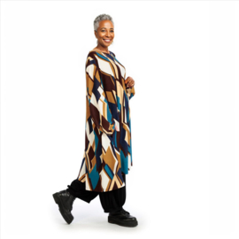 AKH jersey viscose oversized A-lijn jurk/tuniek apart stretch