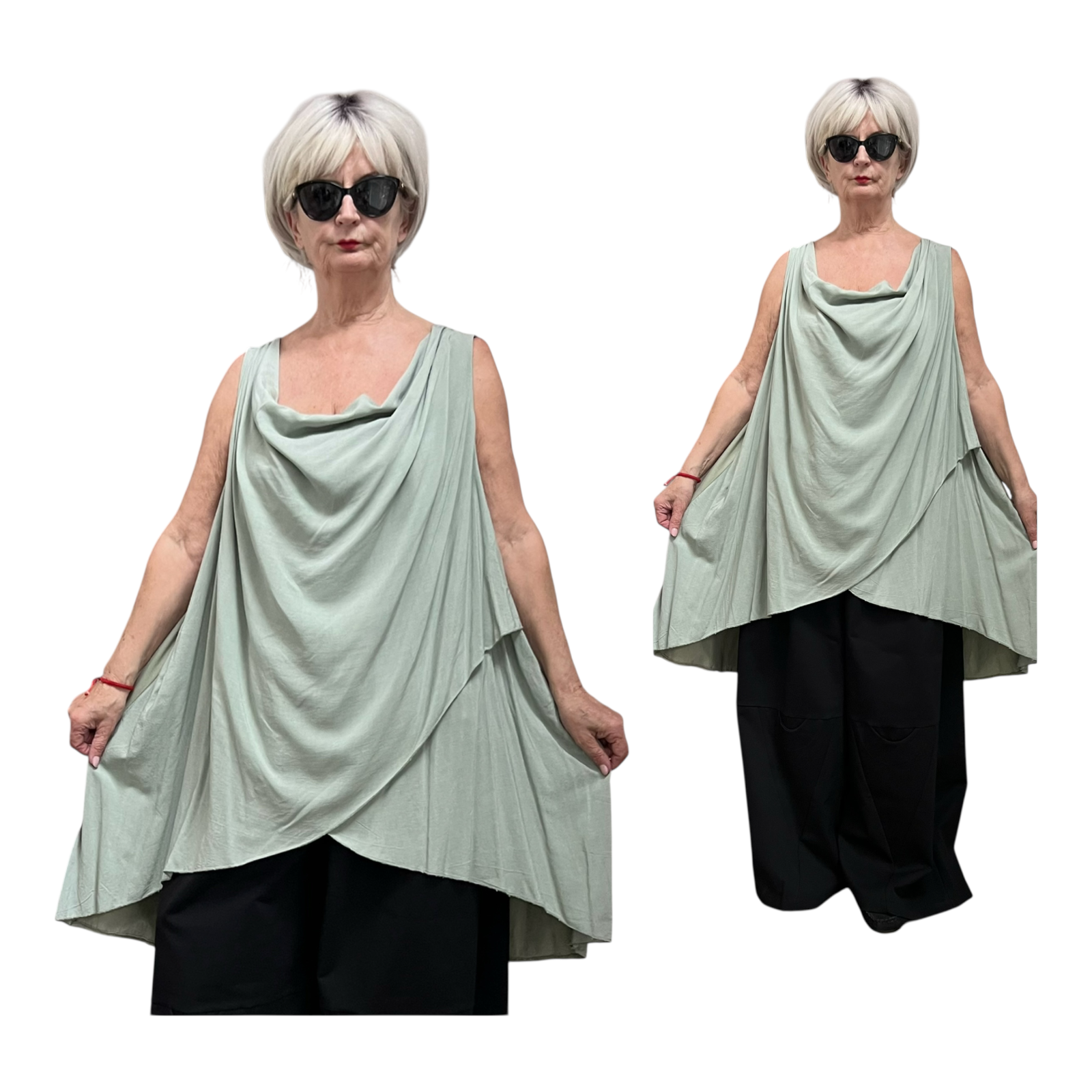 Moonshine oversized viscose top apart gevoerd