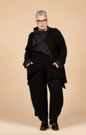 AKH oversized gebreide katoen blazer/vest/ apart /stretch /zwart