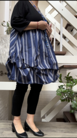 AKH  oversized viscose A-lijn tuniek/jurk met verstelbare plooien stretch