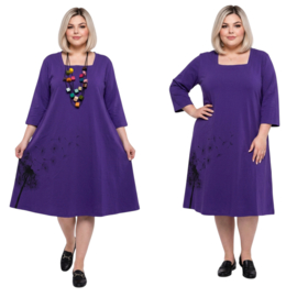 By Izzy viscose A-lijn jurk met zakken /stretch