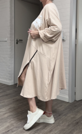 ITALIA MODA oversized katoen A-lijn jurk/tuniek stretch/in meerdere kleuren
