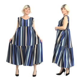 AKH oversized viscose  mix A-lijn  jurk apart/stretch